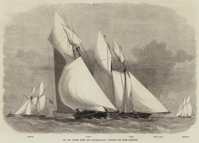 De New Thames Yacht Club Schooner-Match, rond de Mouse Light-Ship door Edwin Weedon